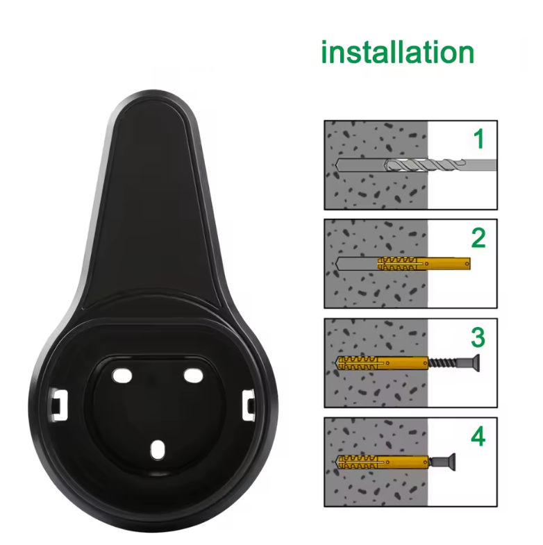 methode d'installation du support murale pour cable de recharge voiture electrique