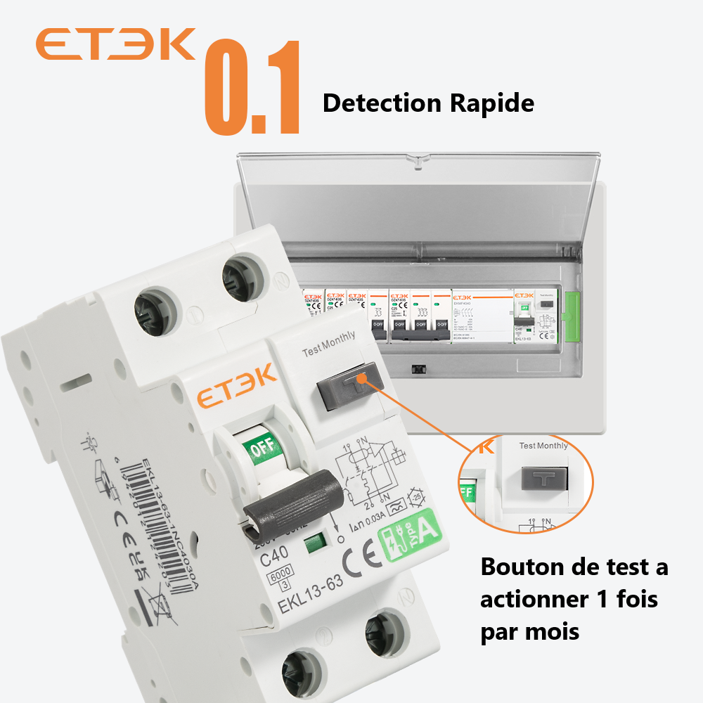 Disjoncteur Différentiel Borne de Recharge 7kW (40A Type A 30mA)