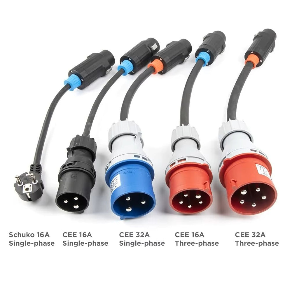 Borne de Recharge Mobile Universelle PCD050 (22kW) – Kit 6 Adaptateurs Inclus