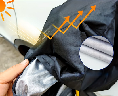 Housse de protection VE avec revêtement intérieur argenté anti-UV et thermique.