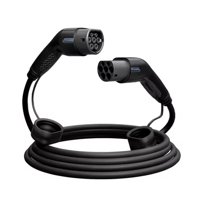 Câble de Recharge voiture elecrique Type 2 à Type 2 mode 3 – 7kW / 11kW / 22kW | 16A & 32A | Noir